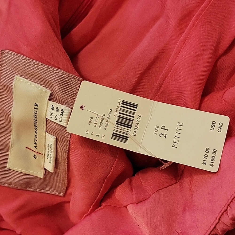 Anthropologie Ruched Slip Dress- Raspberry - Picture 5 of 10